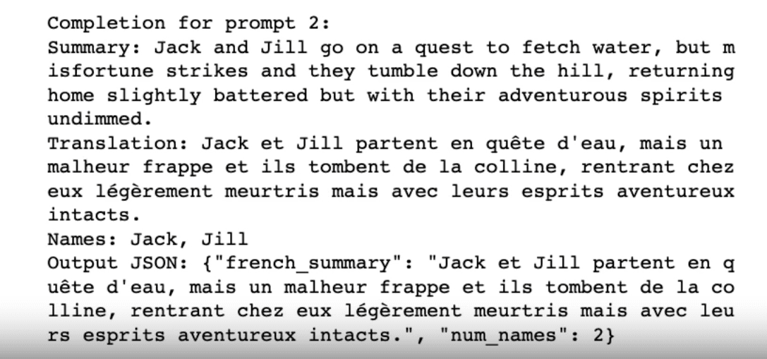 Screenshot of a prompt example for more specified format specifying steps required to complete a task